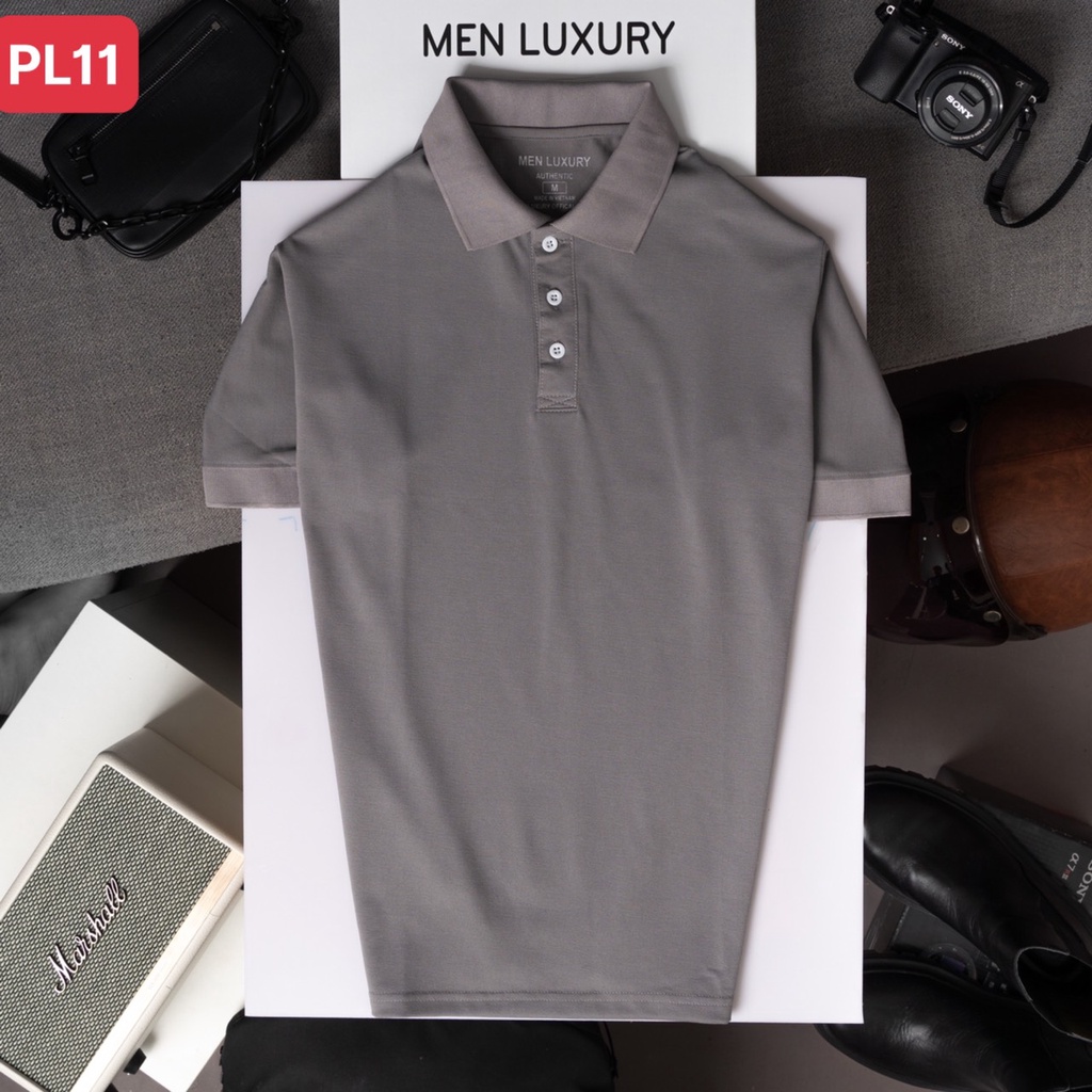 Áo thun Polo nam cổ bẻ MEN LUXURY vải cá sấu Cotton xuất xịn, Áo Polo trơn chuẩn form,sang trọng-lịch lãm