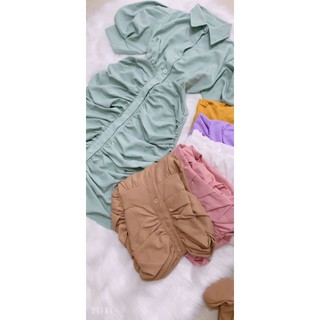 đầm sơ mi phối nhúng 105
