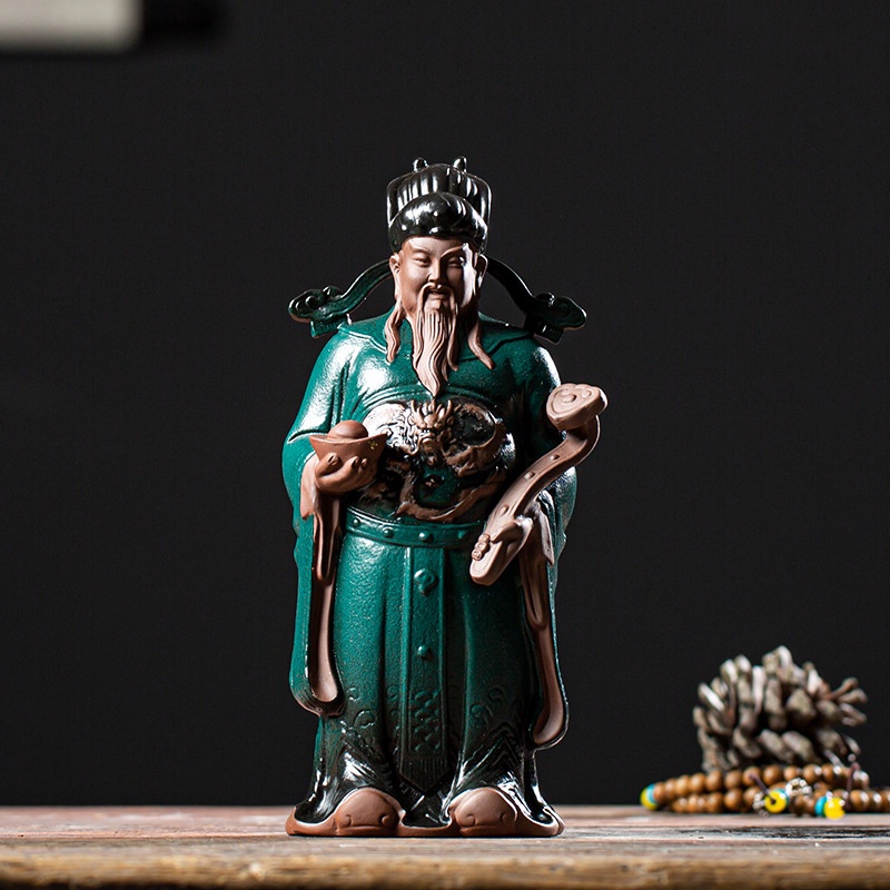 Tượng Tam đa Phúc Lộc Thọ cỡ lớn gốm tử sa - mang lại tài lộc, phúc đức cho gia chủ- quà tặng ý nghĩa