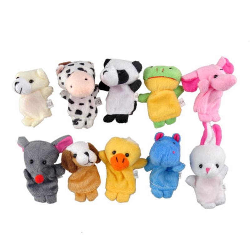 Set 10 Con Rối Ngón Tay Hình Động Vật Hoạt Hình Dễ Thương