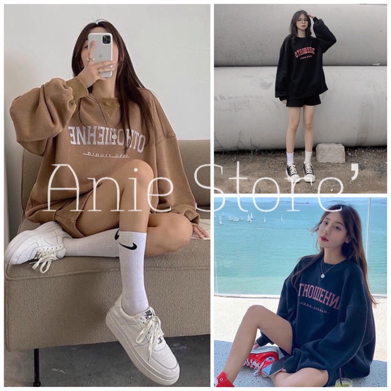Bộ Quần Short Áo Thun Nỉ OTHERWHERE 🦋 Set Quần Đùi Áo Dài Tay In Chữ 2 Màu 🦋