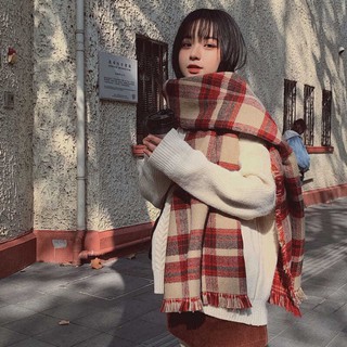 Khăn choàng kẻ caro unisex nam nữ, Khăn quàng cổ len dạ phong cách vintage Hàn Quốc Xinh Xinh Accessories -ND