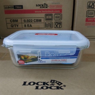 Set 2 hộp thuỷ tinh chịu nhiệt chữ nhật 730ml lock&lock-llg430