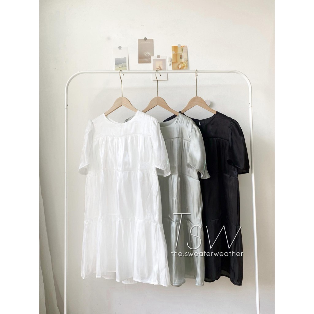 Váy babydoll xoè lụa bóng (Ảnh thật) | BigBuy360 - bigbuy360.vn