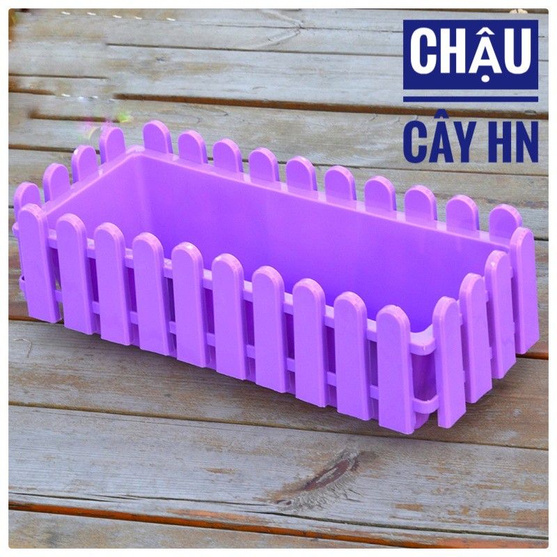 Chậu hàng rào to 44x20cm chậu nhựa trồng rau, hạt giống, chậu trồng hoa, cây cảnh ban công mix màu