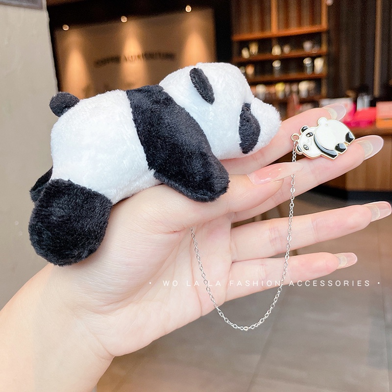 Ghim cài áo hình gấu trúc nhồi bông dễ thương thời trang 2021