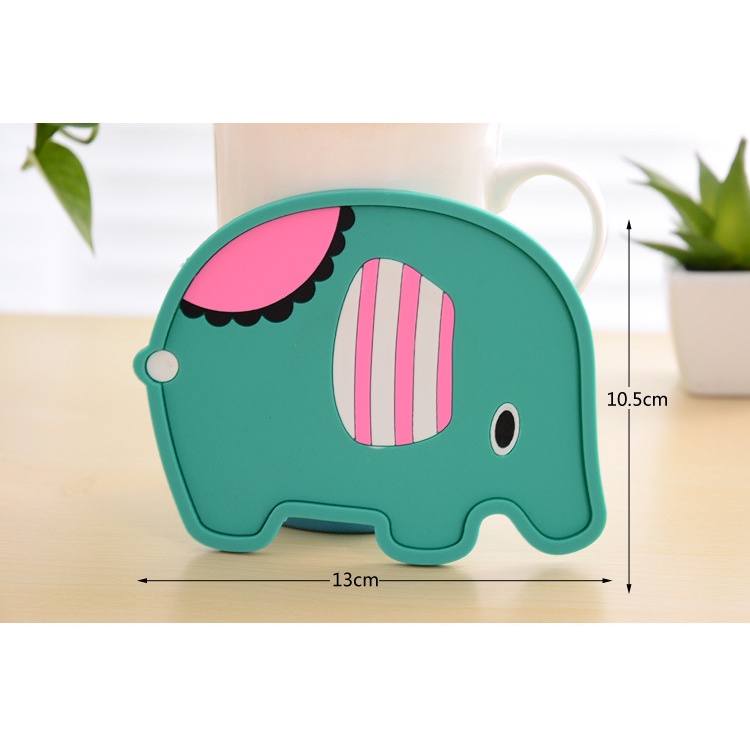 Miếng lót ly silicon hoạt hình dễ thương cute nhân vật anime đánh yêu sáng tạo cách nhiệt chống trượt, chống thấm bàn ăn