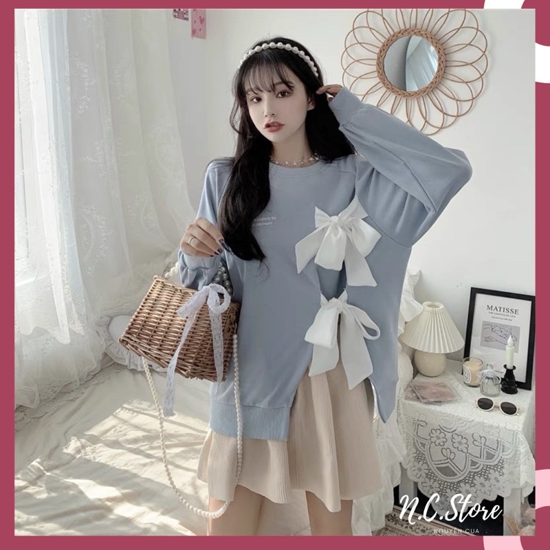 Set Đồ Đi Chơi Siêu Dễ thương Áo Nơ + Chân Váy Tăm Hàng Quảng Châu
