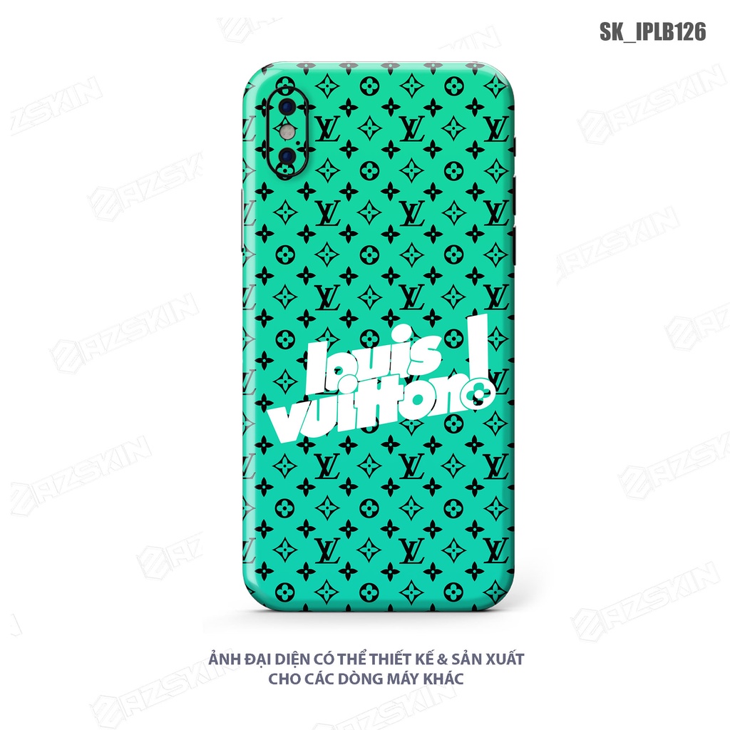 Miếng Dán Skin Điện Thoại IPhone Louis Vuitton Xanh |SK_IPLB126| Film 3M Chính Hãng, Công Xước, Cắt CNC, Dễ Dán Tại Nhà