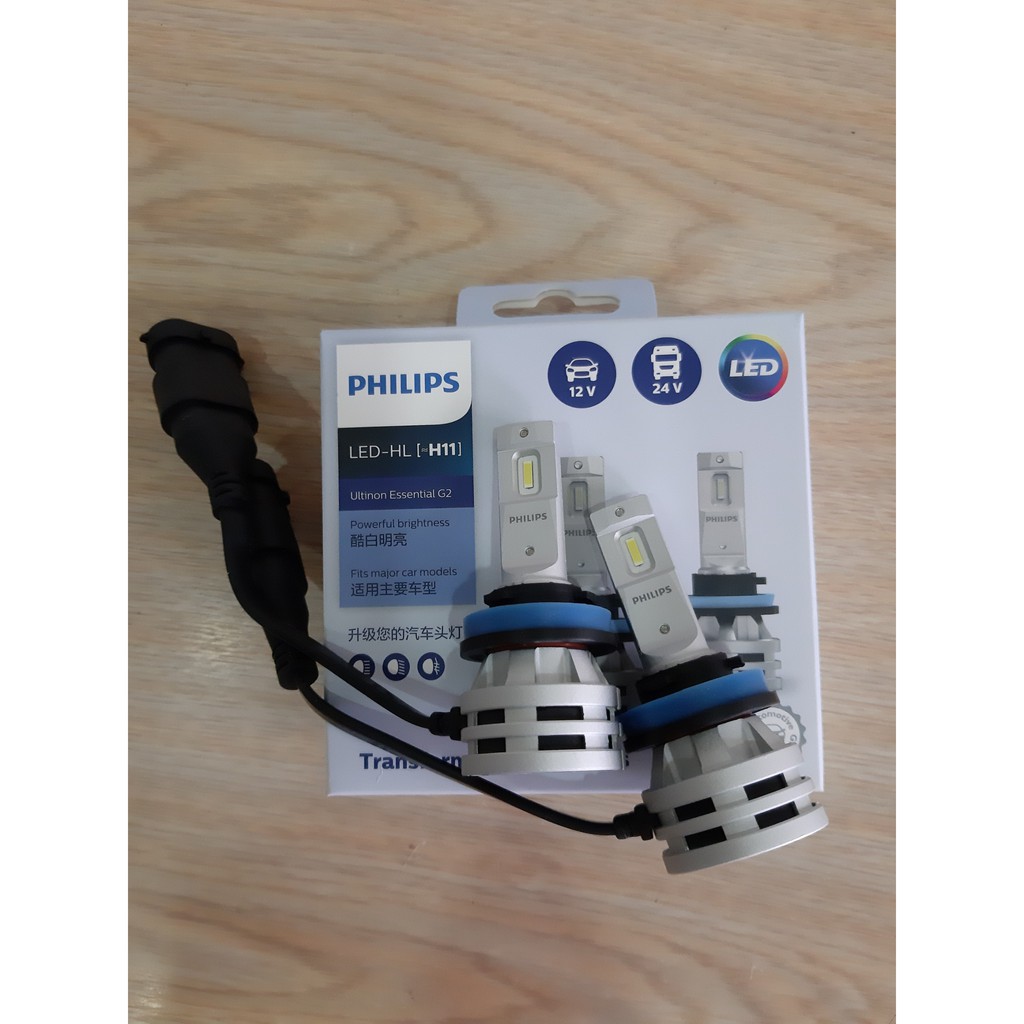(Chính hãng PHILIPS) - H11 LED 11362UE2 X2- Bóng đèn pha Ultinon Essential LED (ẢNH THẬT)