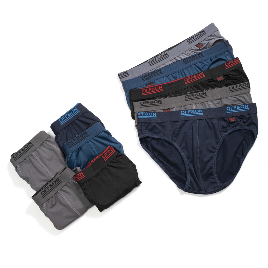 Combo quần lót nam tam giác OFF&ON thun lạnh, bản quần 3cm thoáng khí, co giãn 4 chiều, thấm hút mồ hôi nhanh