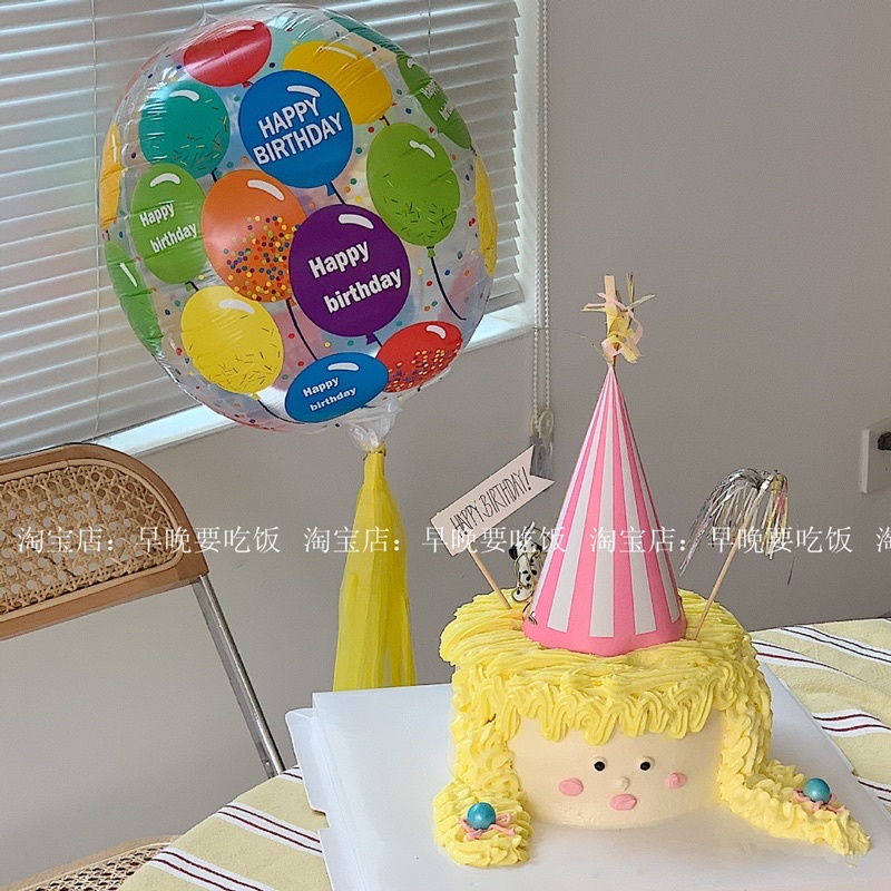 Bong Bóng 4D Chữ Happy Birthday Nhiều Màu Sắc Phong Cách Hàn Quốc - Yori Party