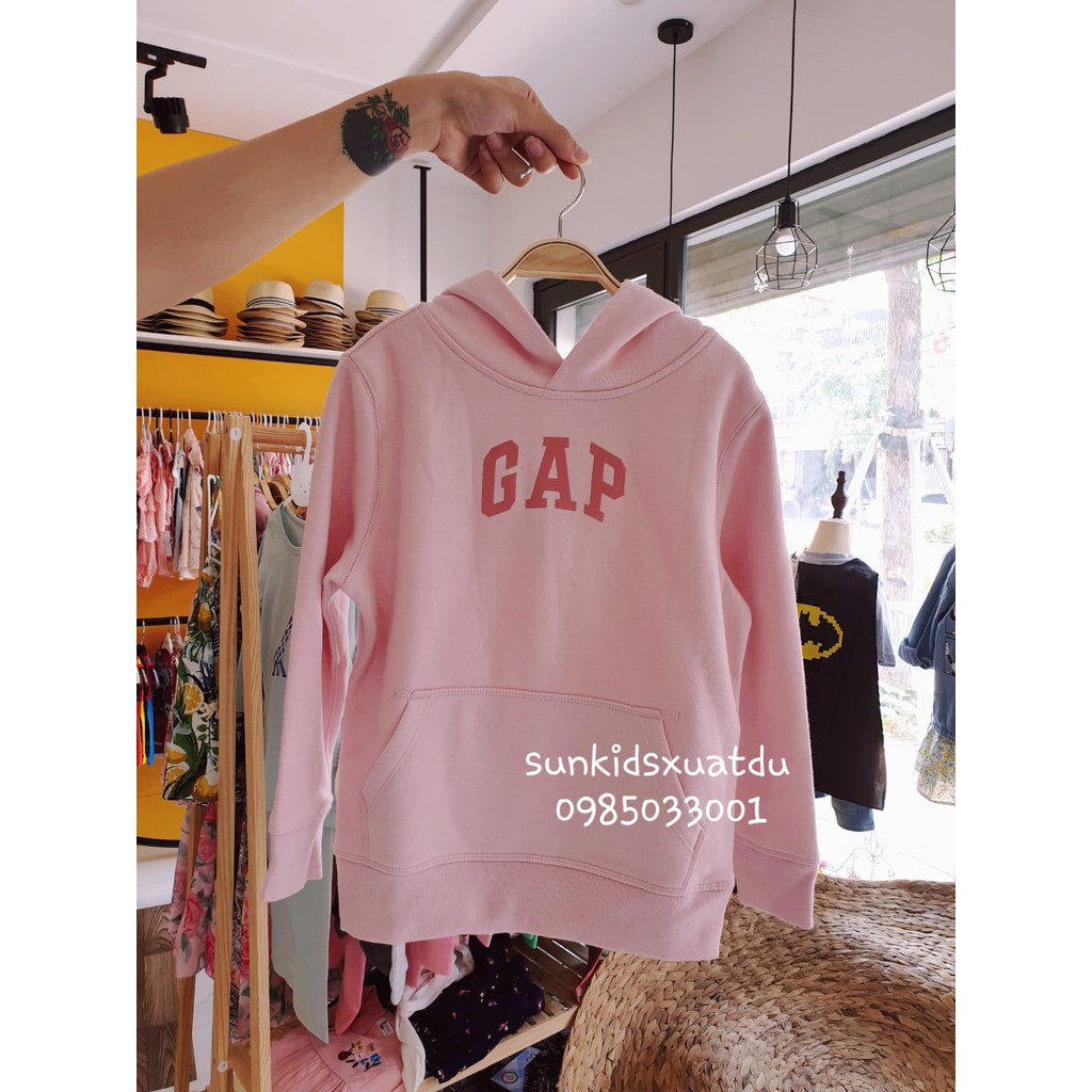 Hoodie nỉ bông bé gái G.A.P 2 màu