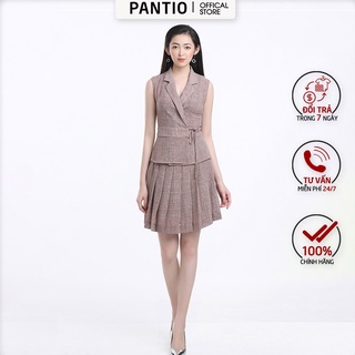 Áo sơ mi nữ cổ vest cách điệu kèm đai thắt eo thời trang BAS12279 - PANTIO