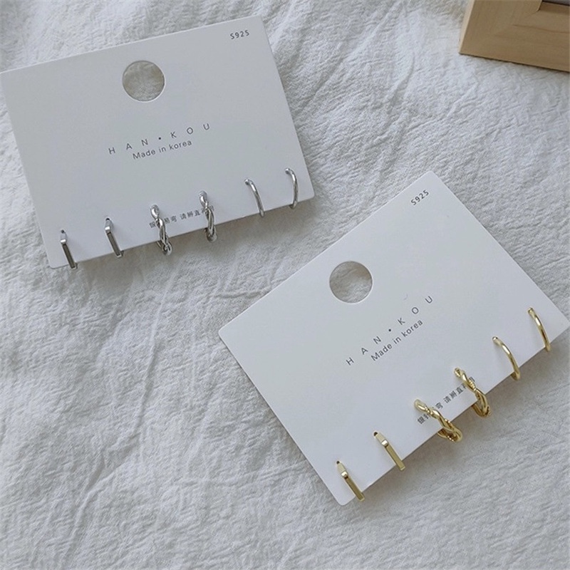 Đôi bông tai hình chữ C mạ bạc 925 thời trang 2021 sang trọng