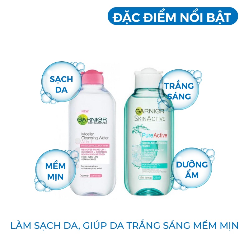 Nước Tẩy Trang - Dầu Tẩy Trang Garnier Micellar cleansing water Pháp 400ml [ Cam Kết Hàng Chính Hãng]