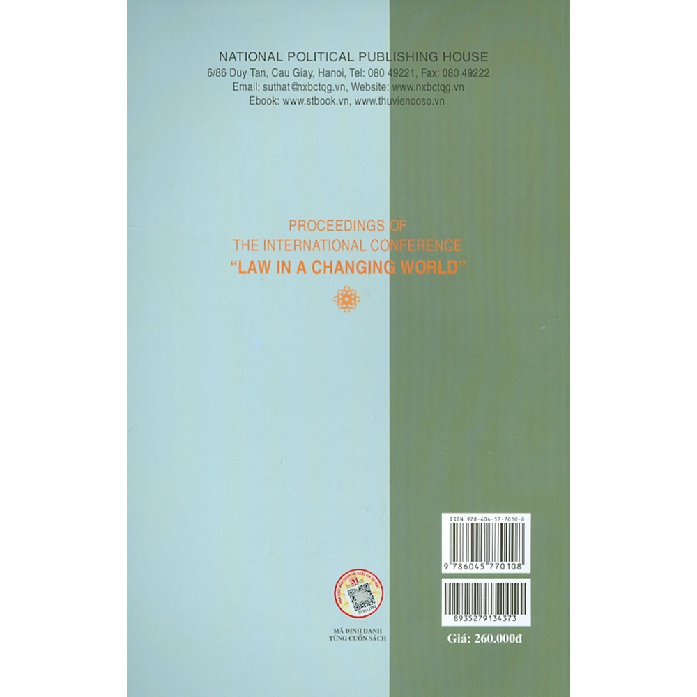 Sách - Proceedings Of The International Conference &quot;Law In A Changing World&quot;