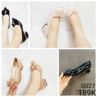 Giày cao gót nữ 3p giày búp bê 3cm giày cao gót nơ đá