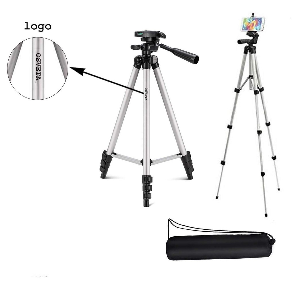 [FREESHIP] Giá đỡ điện thoại tripod 3 chân 3110 có kẹp điện thoại 3 chân kéo dài cao 1020mm giá đỡ chụp hình điện thoại.