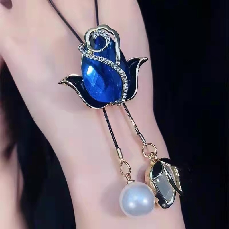 Vòng cổ nữ RINHOO phối mặt hình hoa tulip thời trang