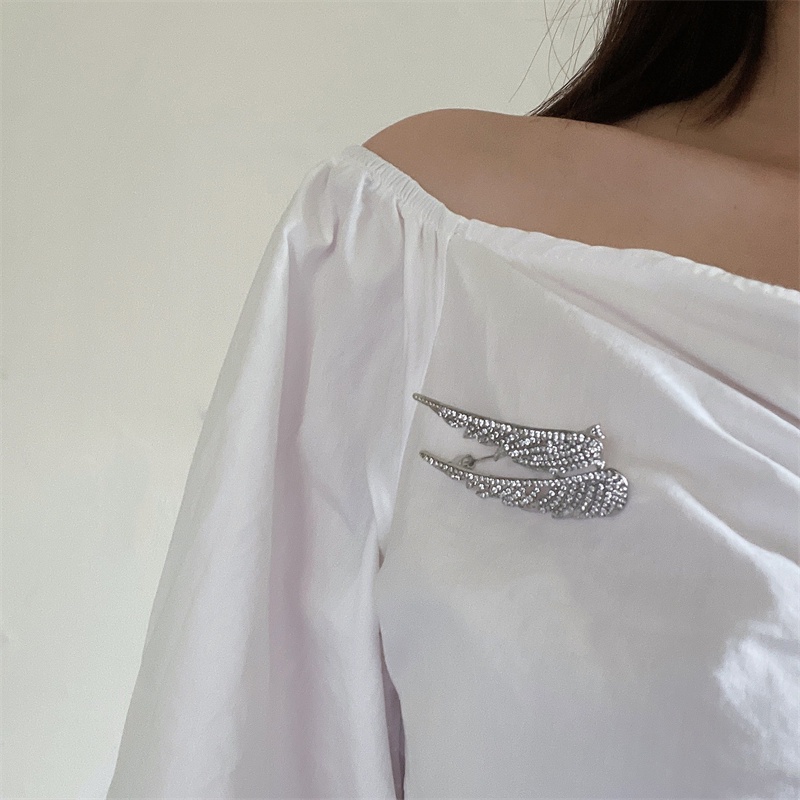 Trâm Cài Áo Hình Cánh Thiên Thần Đính Đá Cao Cấp Thời Trang Dành Cho Nữ