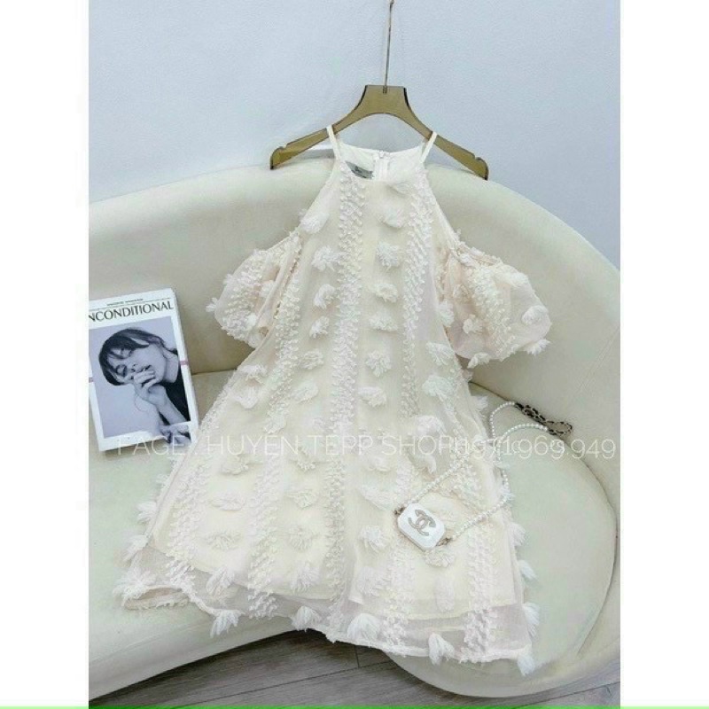 Đầm xô hạt trễ vai phong cách ngọt ngào-MẪU HOT