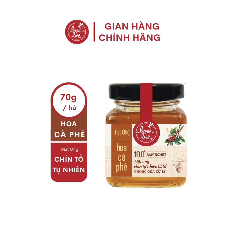 Mật Ong Nguyên Chất Hoa Cà Phê Bonie Bee (70gr) - Chín Tự Nhiên Từ Tổ - Không Qua Xử Lý 70g