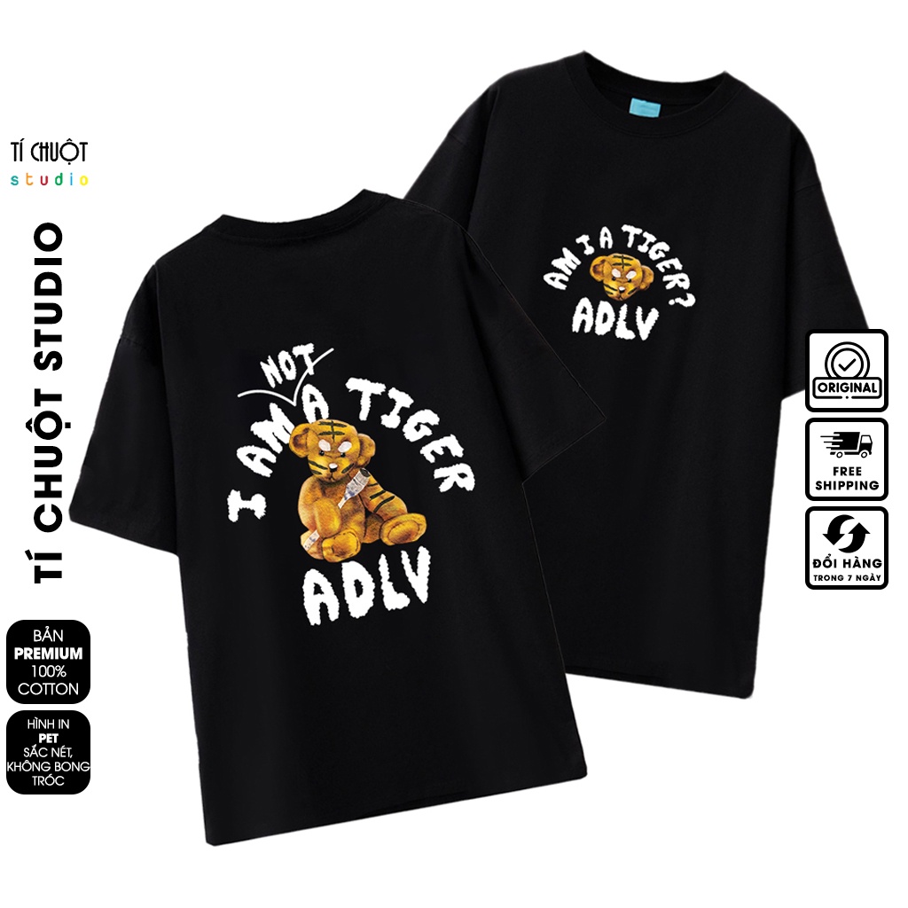 Áo thun ADLV Gấu Hổ nam nữ, Áo phông unisex Acmé de la vie tay lỡ form rộng - Tí Chuột Studio