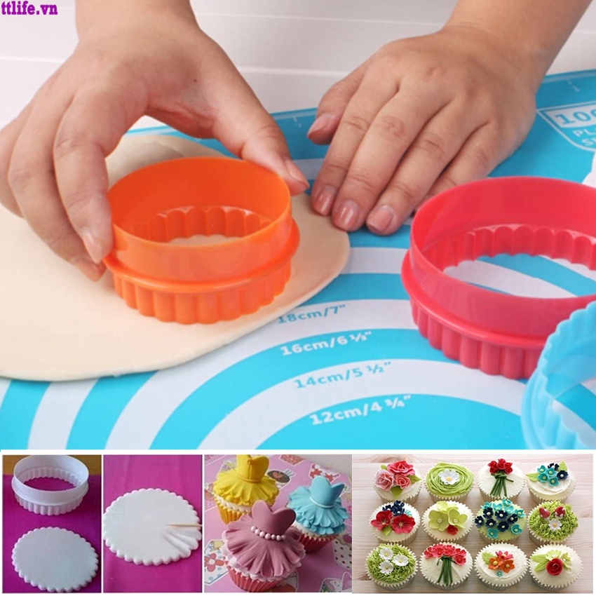 Bộ 6 Khuôn Cắt Bánh Quy Hình Tròn Bằng Thép Không Gỉ Tiện Dụng