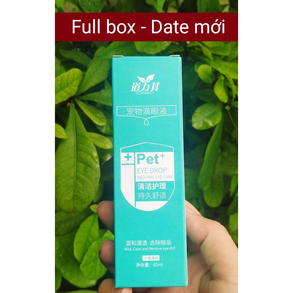 Nhỏ mắt cho chó mèo Dorrikey chai lớn 60ml - Hàng Date mới