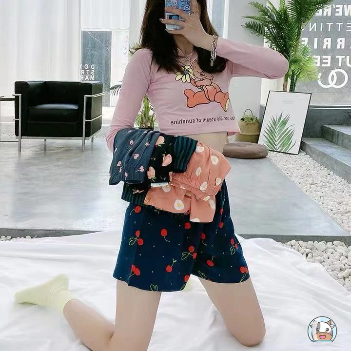 Quần Lót Mặc Nhà Họa Tiết Hoạt Hình Dễ Thương Phong Cách Hàn Quốc Cho Nữ