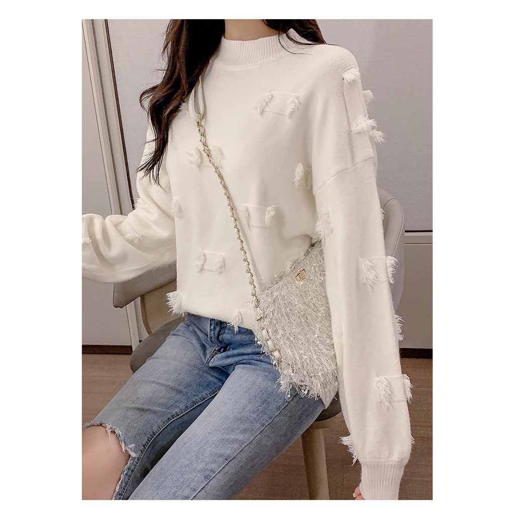 Áo len thời trang nữ họa tiết vá cực yêu Style Hàn Quốc C074