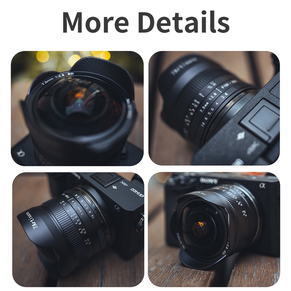 (Verison 2) Ống kính 7Artisans 7.5mm F2.8 Mark II Fisheye - Dùng cho Fujifilm, Sony, Canon R, Canon EOS M, Nikon Z, M4/3