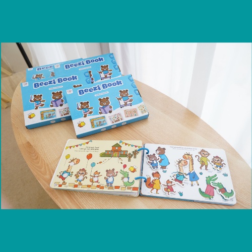Học liệu bóc dán montessori BEEZI BOOK  nhiều chủ đề đa dạng, song ngữ Anh Việt thương hiệu Lalala Baby