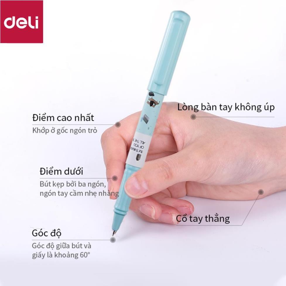 Bút máy học sinh Deli - Họa tiết đáng yêu - Màu ngẫu nhiên - A919 [Deli]