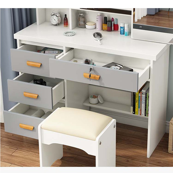 Bàn phấn hiện đại kèm ghế Bàn trang điểm gỗ cao cấp BAH031 | BigBuy360 - bigbuy360.vn