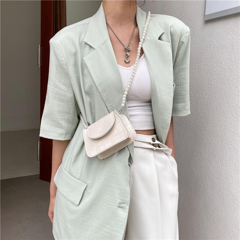 Túi đeo chéo đeo vai mini dây ngọc dành cho nữ thời trang Hàn Quốc cao cấp MYNHI SMN224