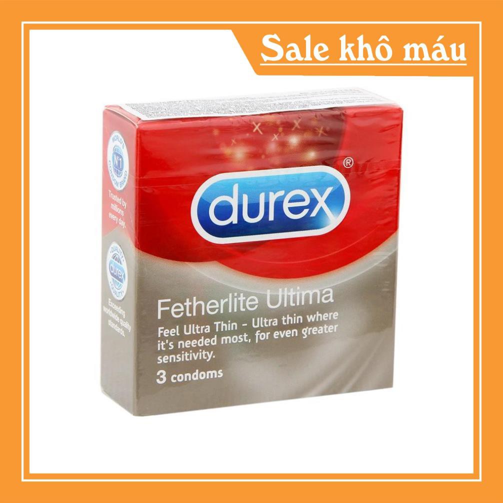 [Giá Tốt-Chính Hãng]Có Che Tên SP Bao cao su Durex Fetherlite ultima hộp 3 chiếc Love