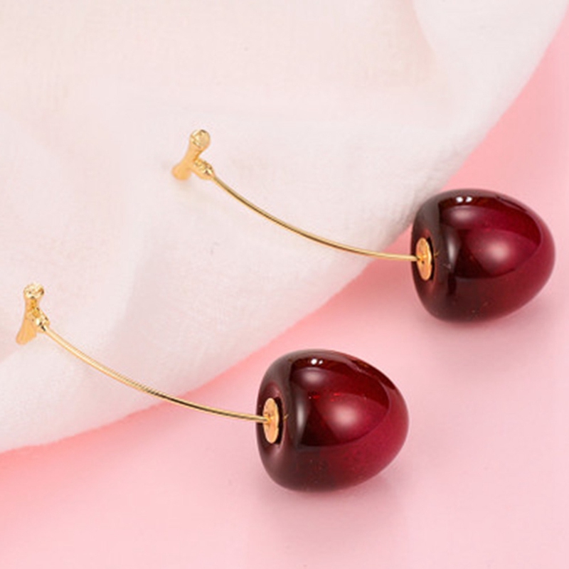 Hoa Tai Hình Quả Cherry Đỏ Đáng Yêu