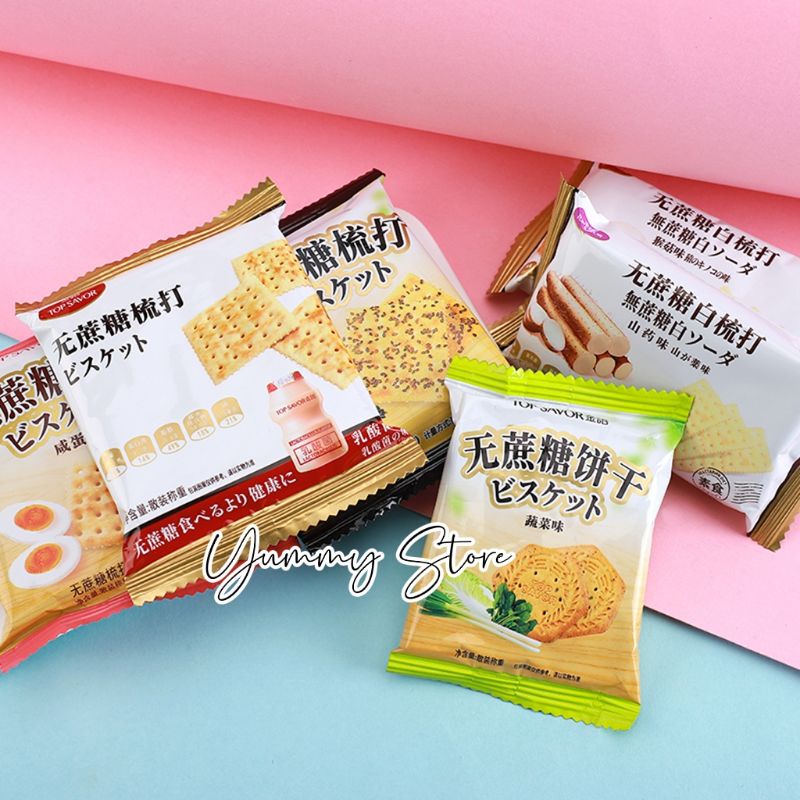 Bánh Quy Mè Đen Top Savor Sugar Free Soda Crackers