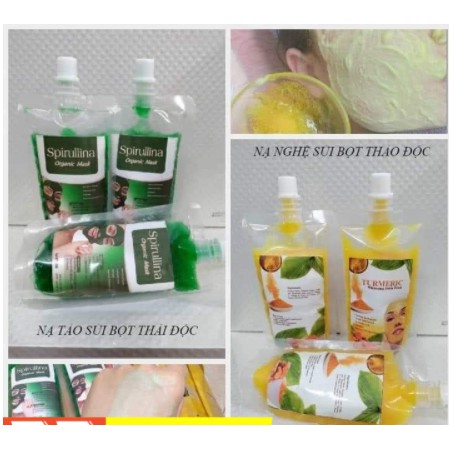 Mặt nạ sủi bọt, mặt nạ sủi nghệ thải độc da, mặt nạ tảo xoắn sủi bọt