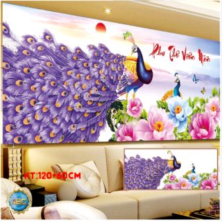 Tranh đính đá phu thê viên mãn tuyệt đẹp kt 120*60cm