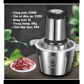 [BH 1 ĐỔI 1] Máy xay thịt đa năng - Công suất 200W - Dung tích 2l  - Cối inox 304 - BH 12 THÁNG