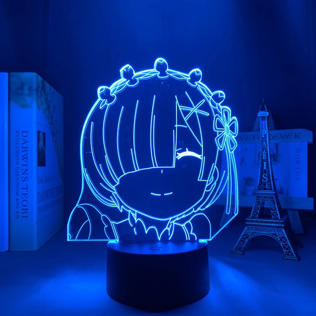 Đèn Ngủ Led 3D Hình Anime Re Zero Rem Luz
