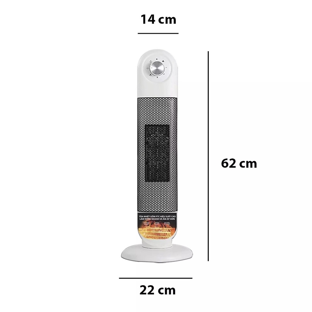 Quạt sưởi gốm, Máy sưởi gốm PTC Yasuky tốt cho bé không sử dụng đèn không khô da YK-380, Hàng Chính Hãng