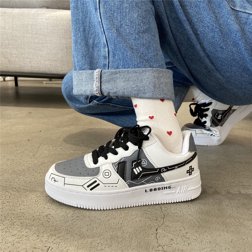 Giày Thể Thao Họa Tiết Graffiti Phong Cách Đường Phố Thời Trang Cho Nam Nữ