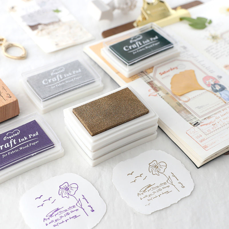 Color Seal Companion Stamp Pad Notebook Wedding Celebration Hand Hand Account Wooden Stamp Black RetrodiyLarge Inkpad CWhB