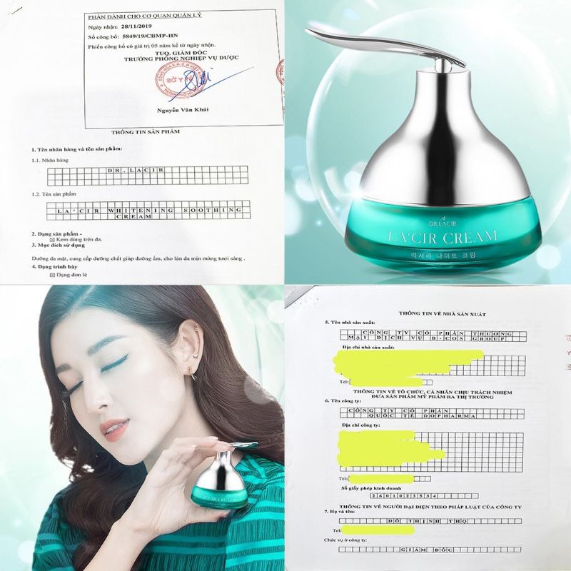 kem dưỡng da ban đêm Dr.lacir laser whitening soothing cream