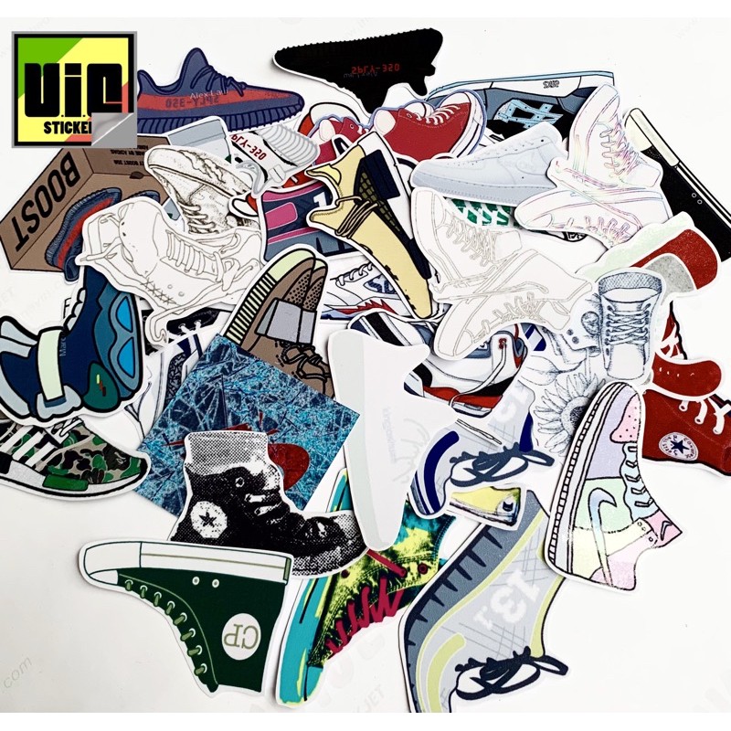 Hình Dán Sticker Sneaker dán Vali, xe, barber shop, Mũ bảo hiểm , macbook, đàn, tường..
