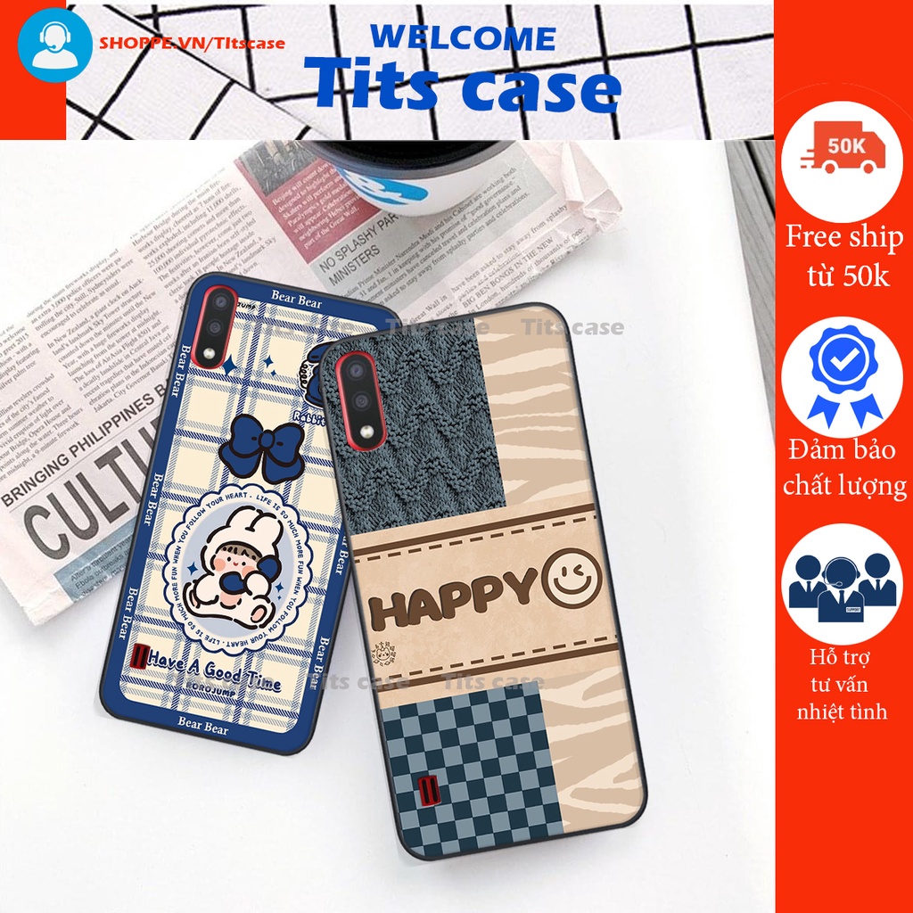 Ốp lưng Samsung Galaxy A01 in hình bò sữa, gấu be@r, cute cực  ĐỈNH -  cực CHẤT-  cực COOL